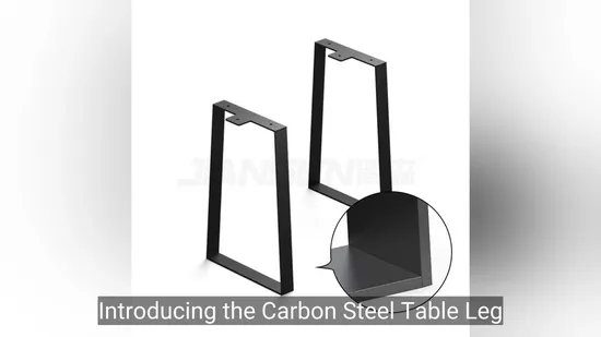Durable Black Metal Table Leg with Adjustable Feet