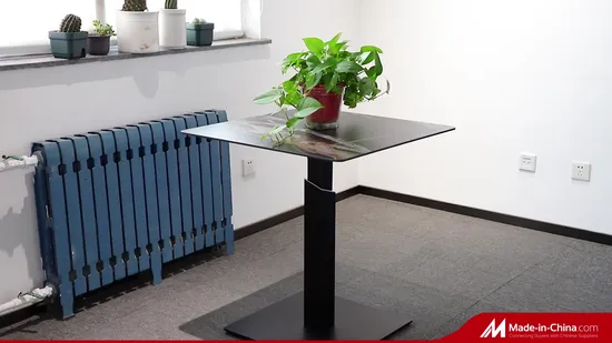 New Designed Restaurant Table Office Furniture Rectangle Double Column Adjustable Dining Table Leg