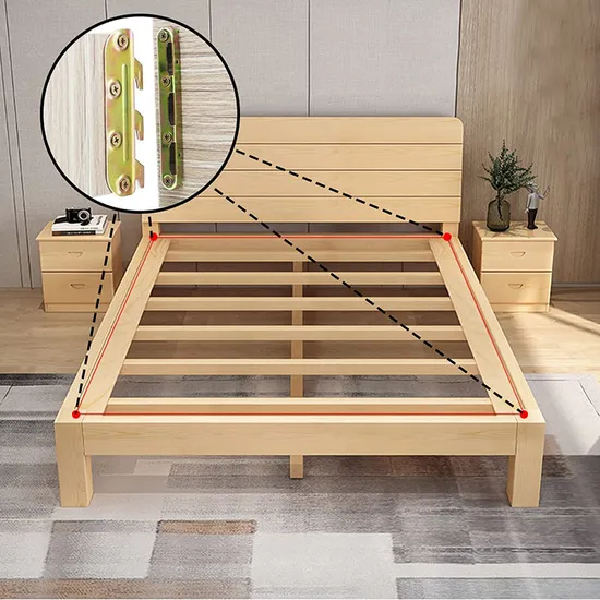 Galvanized Steel Bed Rail Brackets Fasteners Furniture Hardware Bed Hinge Mechanism 